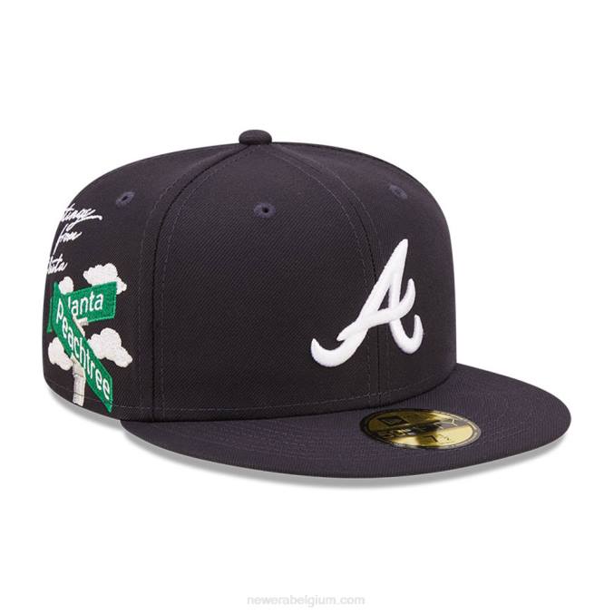New Era atlanta braves mlb cloud navy 59fifty getailleerde pet BT24671