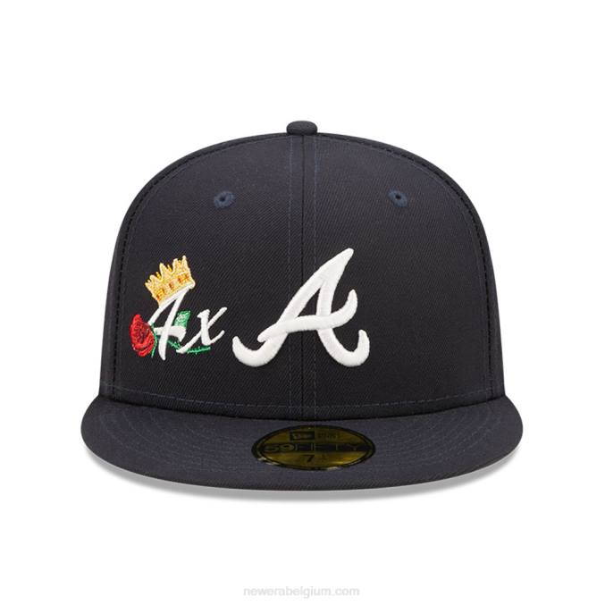New Era atlanta braves mlb crown champs marine 59fifty getailleerde pet BT24955