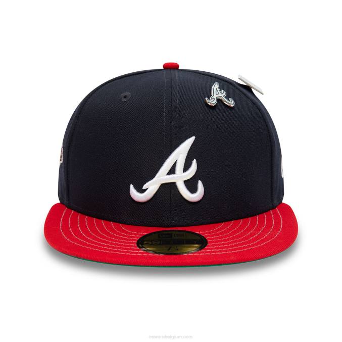 New Era atlanta braves mlb pin badge navy 59fifty getailleerde pet BT24936