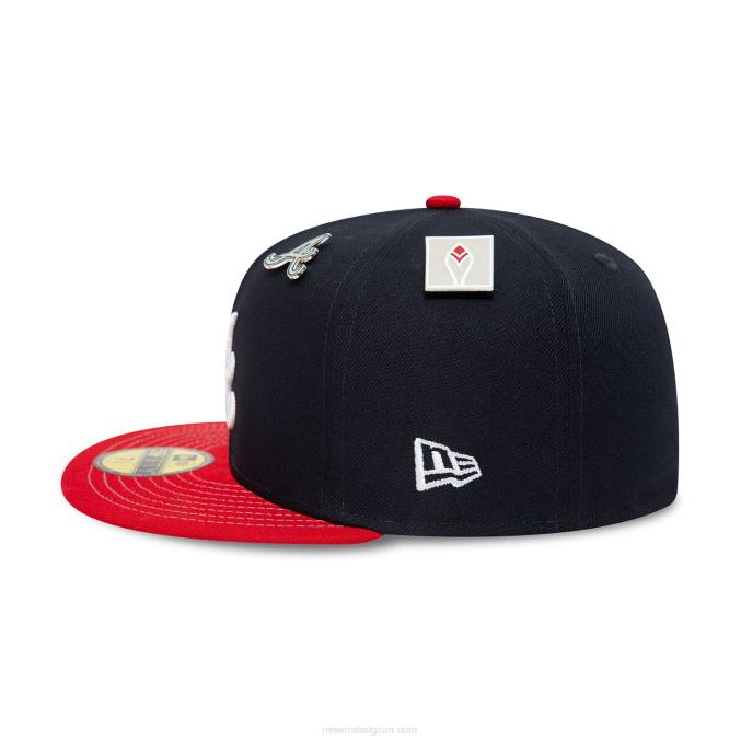 New Era atlanta braves mlb pin badge navy 59fifty getailleerde pet BT24936