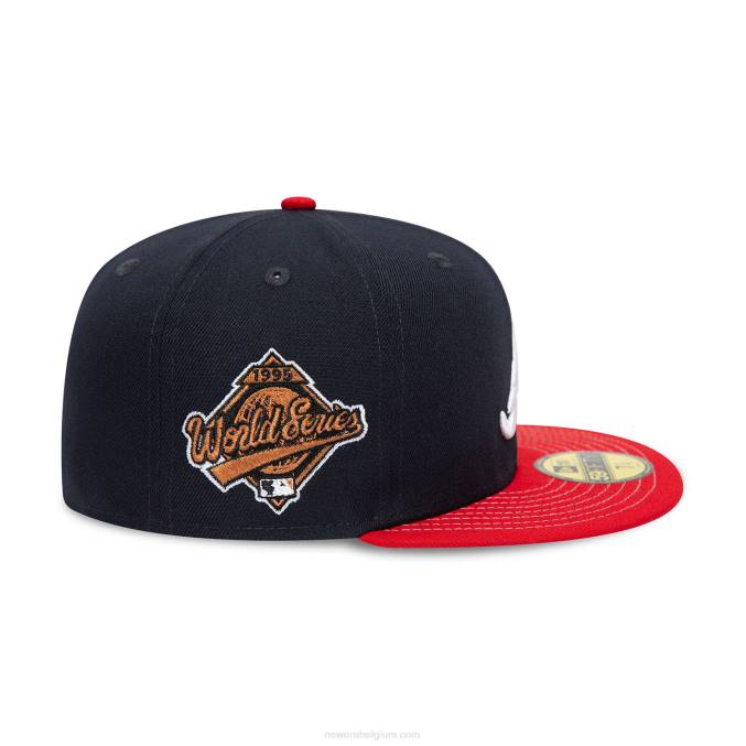 New Era atlanta braves mlb pin badge navy 59fifty getailleerde pet BT24936