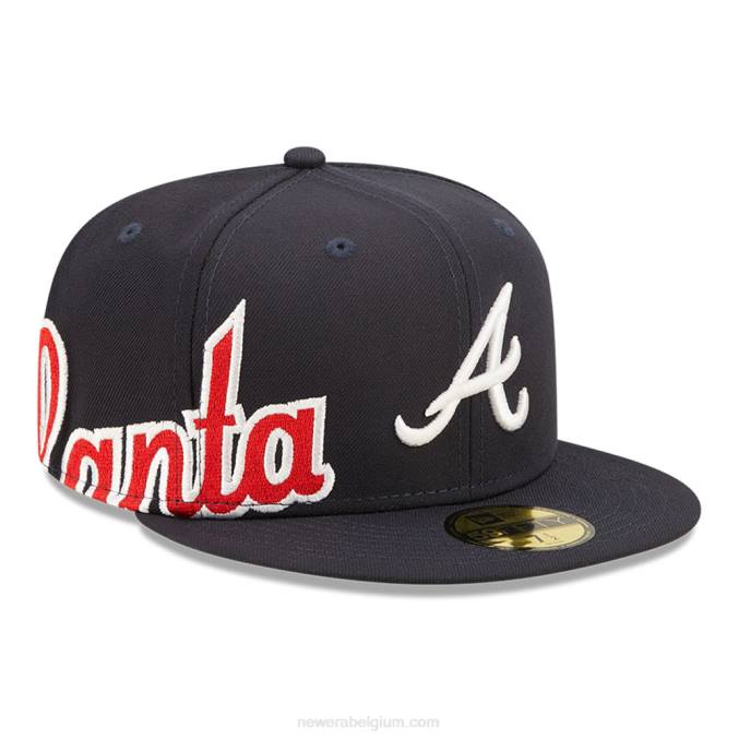 New Era atlanta braves mlb side split navy 59fifty fitted cap BT24544