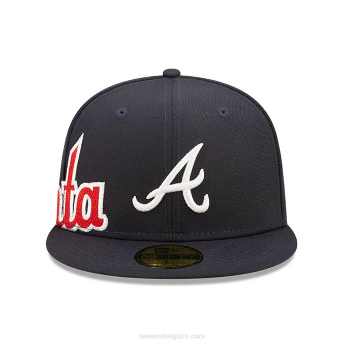 New Era atlanta braves mlb side split navy 59fifty fitted cap BT24544