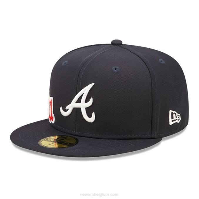 New Era atlanta braves mlb side split navy 59fifty fitted cap BT24544
