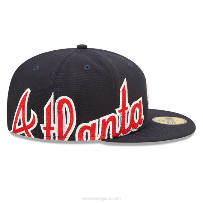 New Era atlanta braves mlb side split navy 59fifty fitted cap BT24544