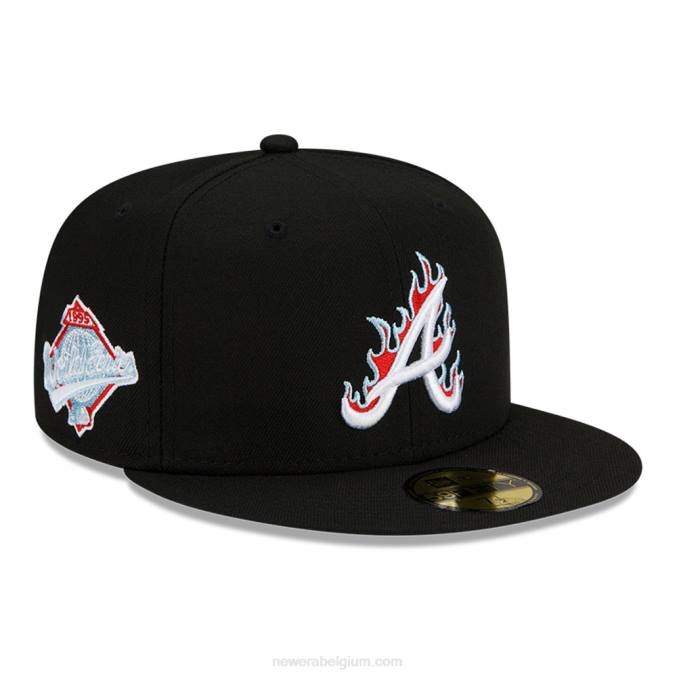 New Era atlanta braves mlb team fire zwarte 59fifty getailleerde pet BT24819