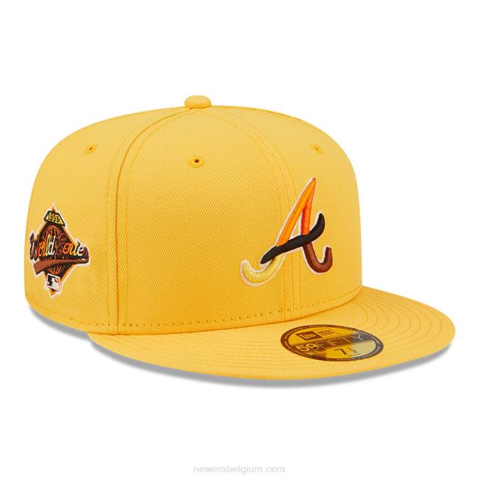New Era atlanta braves mlb vlindergele 59fifty getailleerde pet BT24436