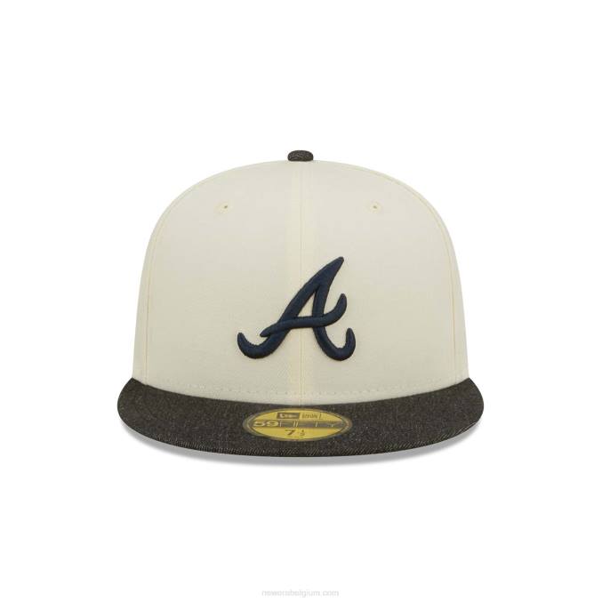 New Era atlanta braves mlb zwart denim chroom wit 59fifty getailleerde pet BT24106