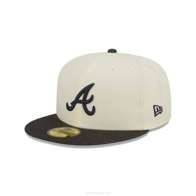 New Era atlanta braves mlb zwart denim chroom wit 59fifty getailleerde pet BT24106