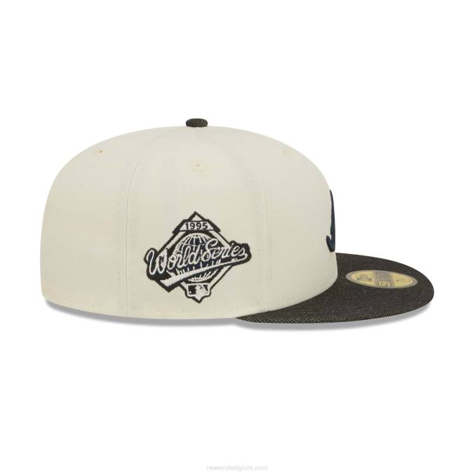 New Era atlanta braves mlb zwart denim chroom wit 59fifty getailleerde pet BT24106