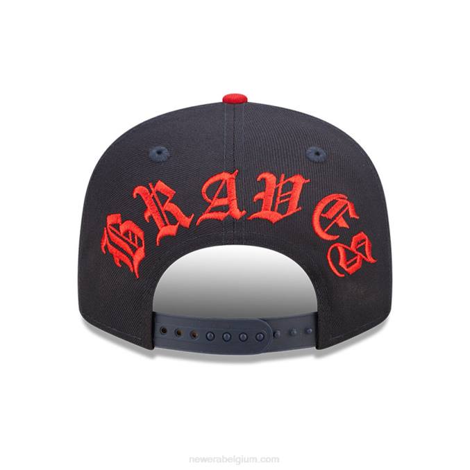 New Era atlanta braves mlb zwarte letter arch navy 9fifty snapback cap BT242131