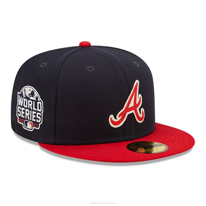 New Era atlanta braves ne letterman navy 59fifty getailleerde pet BT24823
