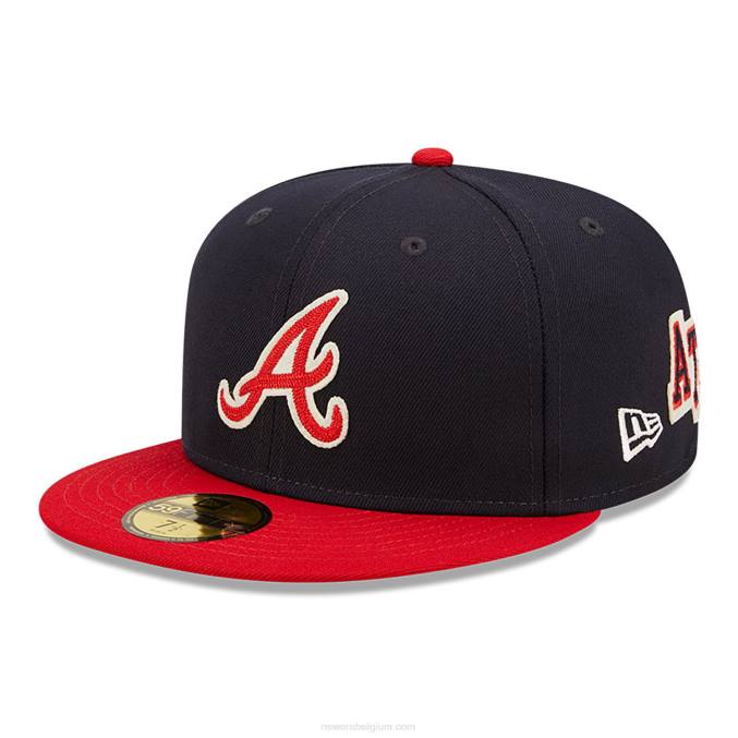 New Era atlanta braves ne letterman navy 59fifty getailleerde pet BT24823