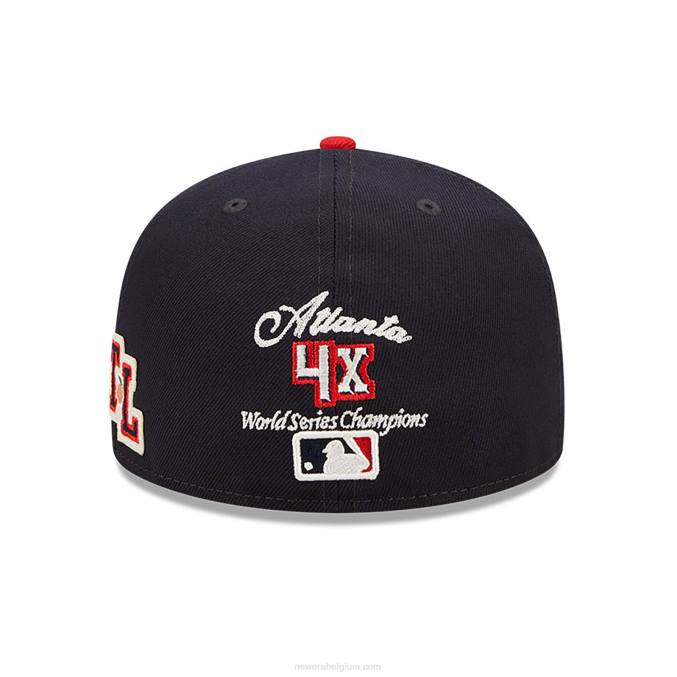 New Era atlanta braves ne letterman navy 59fifty getailleerde pet BT24823
