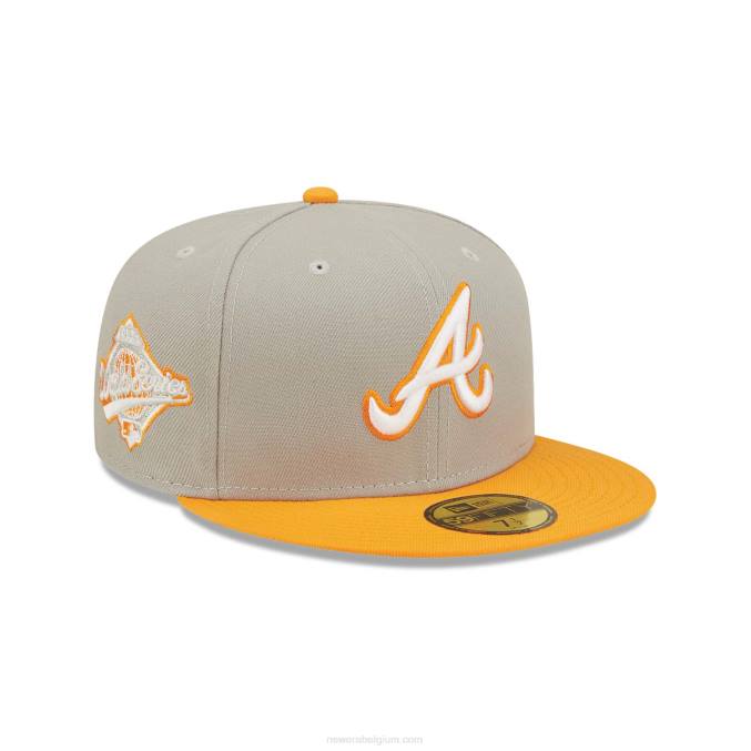 New Era atlanta braves orange soda grey 59fifty getailleerde pet BT24870