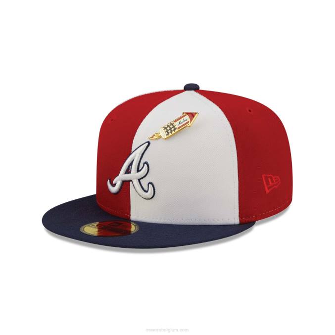 New Era atlanta braves pinwheel americana rode 59fifty getailleerde pet BT24839