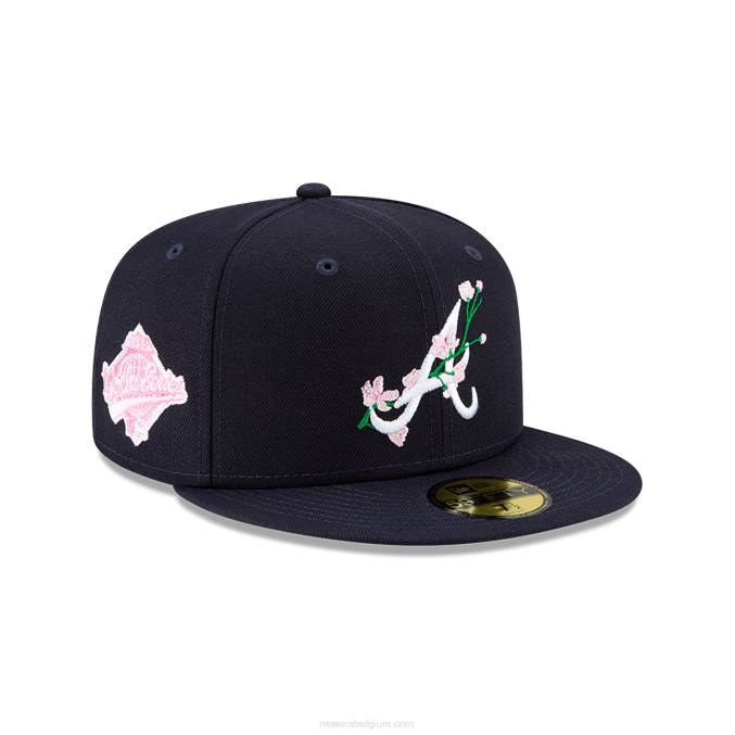 New Era atlanta braves side patch bloom navy 59fifty getailleerde pet BT24899