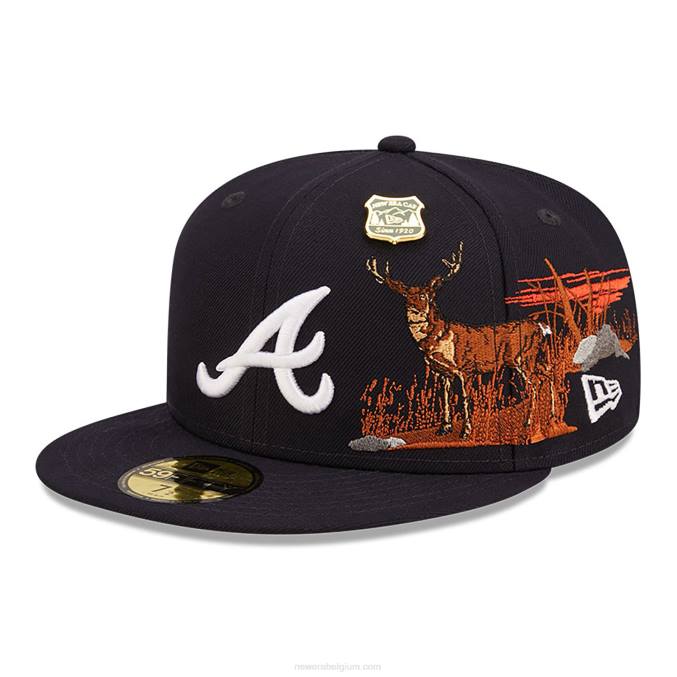 New Era atlanta braves state park navy 59fifty getailleerde pet BT241128