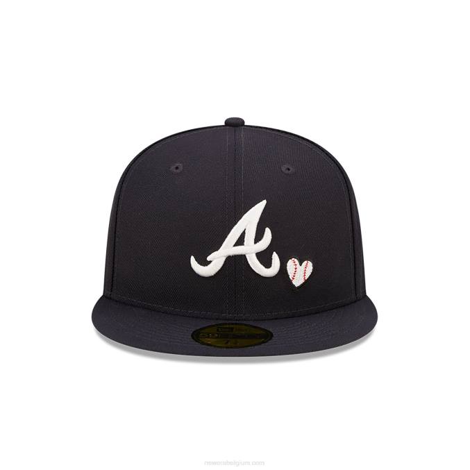 New Era atlanta braves team hartblauwe 59fifty getailleerde pet BT24655