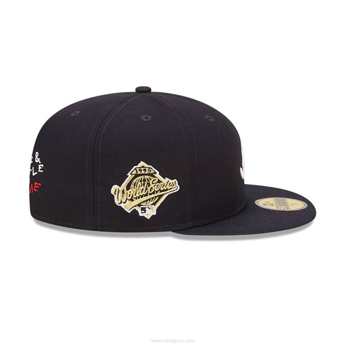 New Era atlanta braves team hartblauwe 59fifty getailleerde pet BT24655