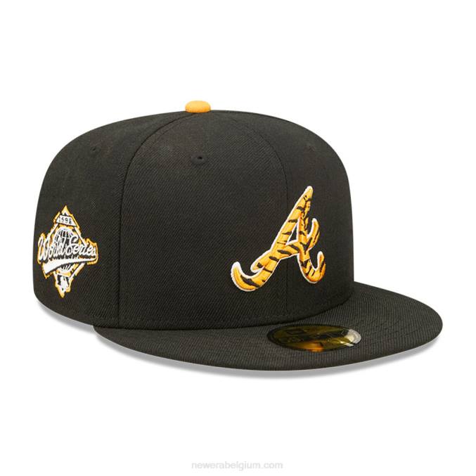 New Era atlanta braves tiger fill zwarte 59fifty getailleerde pet BT241433