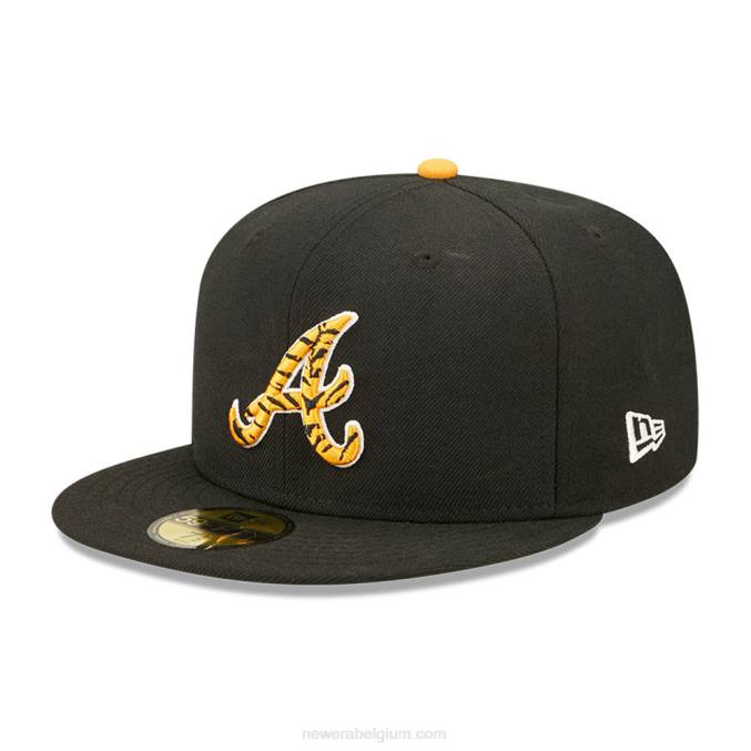 New Era atlanta braves tiger fill zwarte 59fifty getailleerde pet BT241433