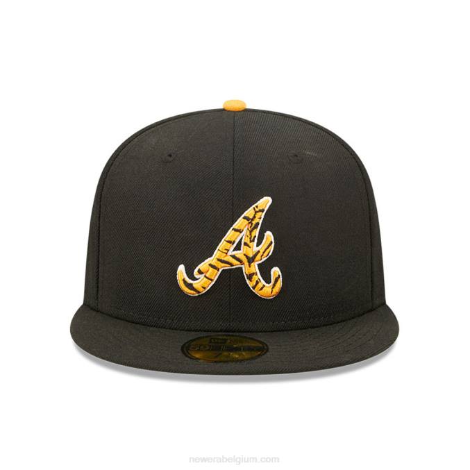 New Era atlanta braves tiger fill zwarte 59fifty getailleerde pet BT241433