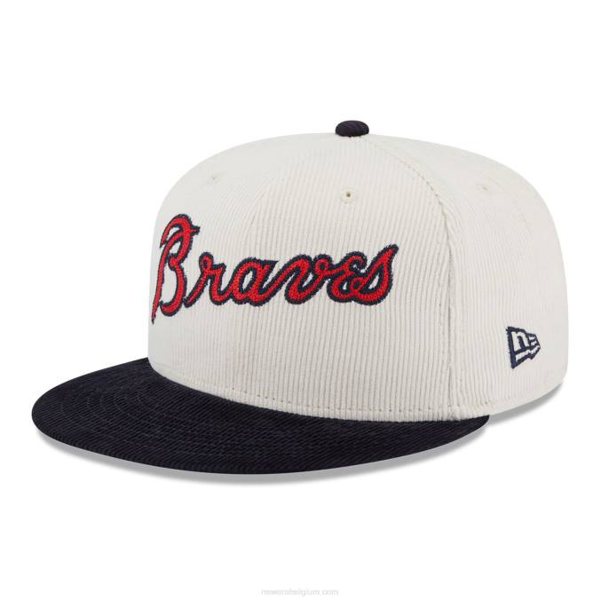 New Era atlanta braves vintage koord witte 59fifty getailleerde pet BT241397