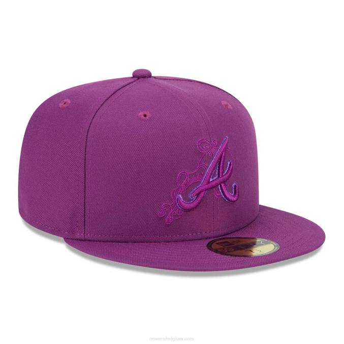 New Era atlanta braves zodiac paarse 59fifty getailleerde pet BT241100