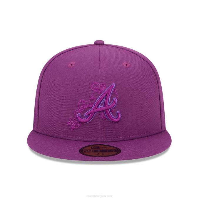 New Era atlanta braves zodiac paarse 59fifty getailleerde pet BT241100
