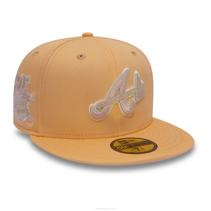 New Era atlanta trotseert 30e verjaardag perzik 59fifty getailleerde pet BT2442