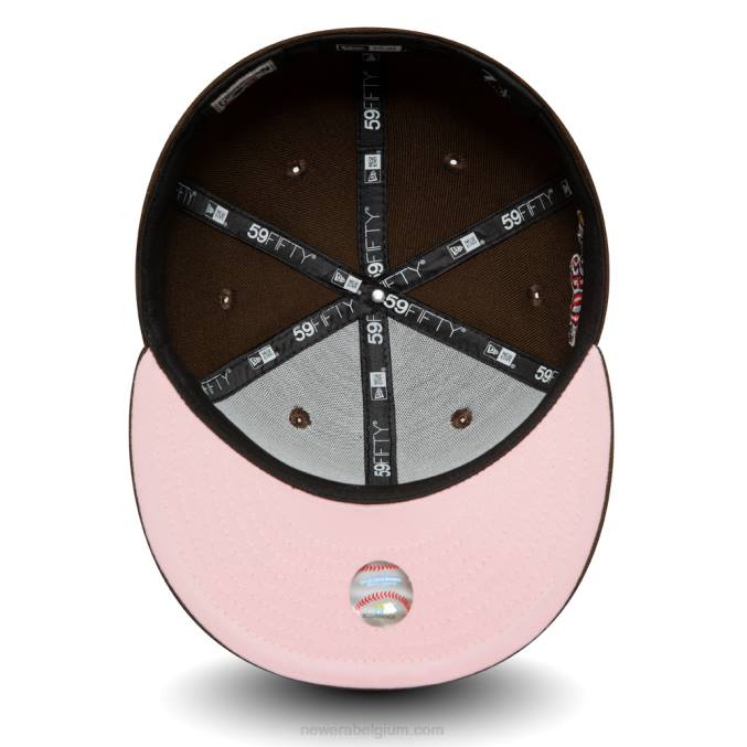 New Era atlanta trotseert walnoot en roze 59fifty cap BT24642