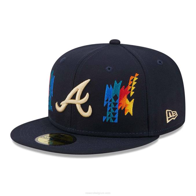 New Era atlanta trotseert zuidwestelijke marine 59fifty getailleerde pet BT241300