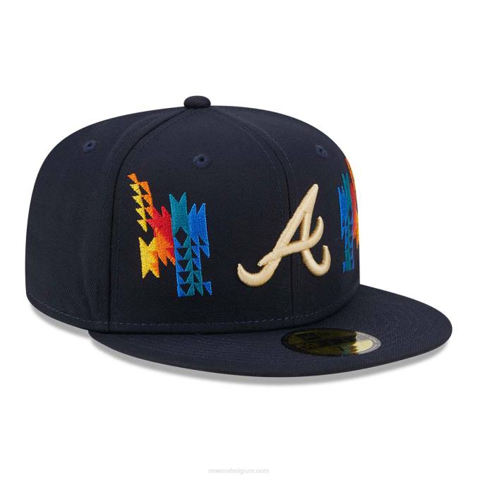 New Era atlanta trotseert zuidwestelijke marine 59fifty getailleerde pet BT241300