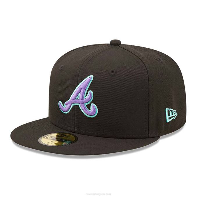 New Era atlanta trotseert zwart en blauw getinte 59fifty getailleerde pet BT241065