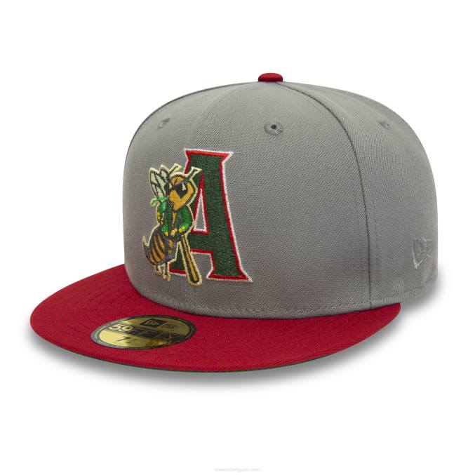 New Era augusta groene jassen milb grijze 59fifty getailleerde pet BT241081