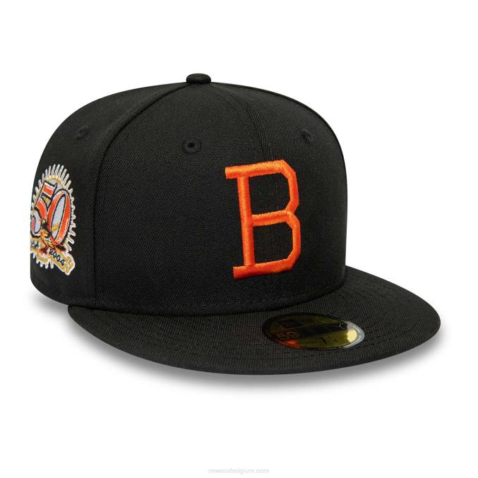 New Era baltimore orioles 50e verjaardag zwarte 59fifty getailleerde pet BT24327