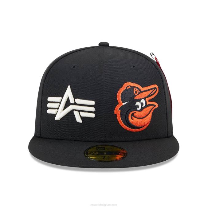 New Era baltimore orioles alpha industries x mlb zwarte 59fifty getailleerde pet BT24679