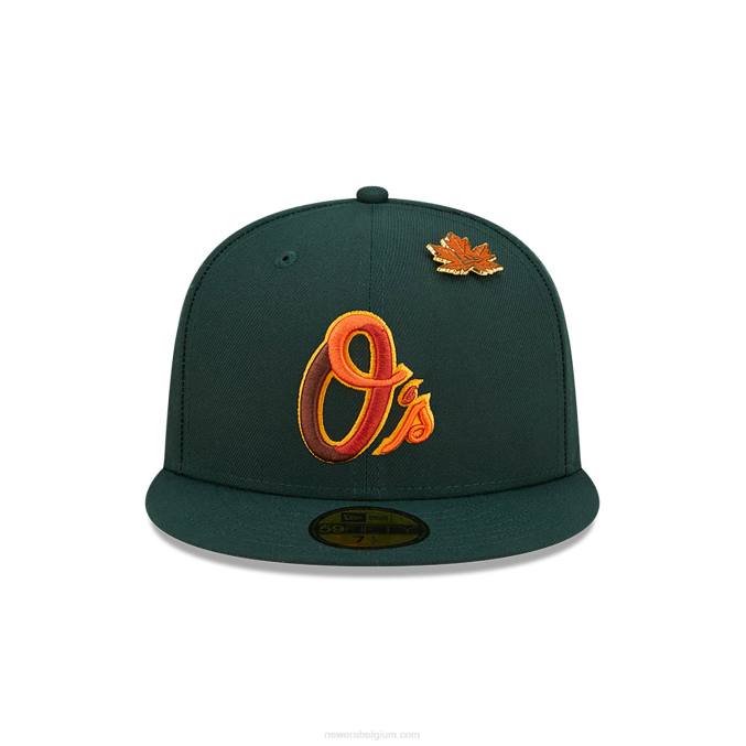 New Era baltimore orioles lommerrijke donkergroene 59fifty getailleerde pet BT24534