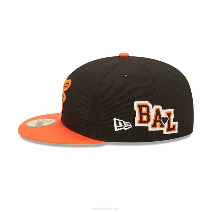 New Era baltimore orioles ne letterman zwarte 59fifty getailleerde pet BT24703