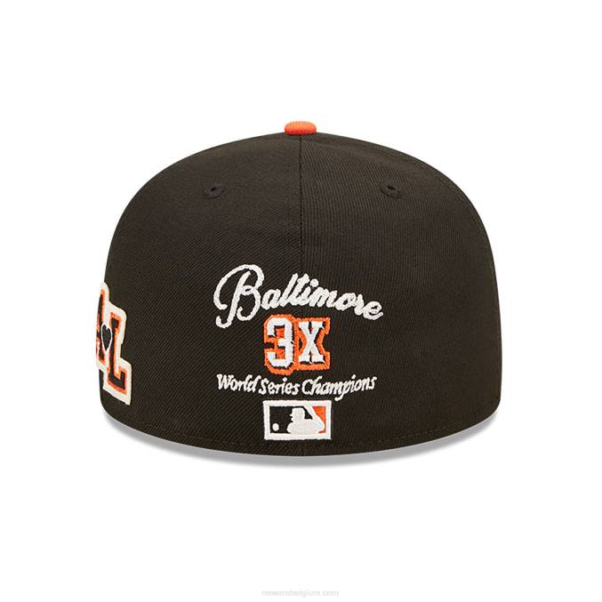 New Era baltimore orioles ne letterman zwarte 59fifty getailleerde pet BT24703