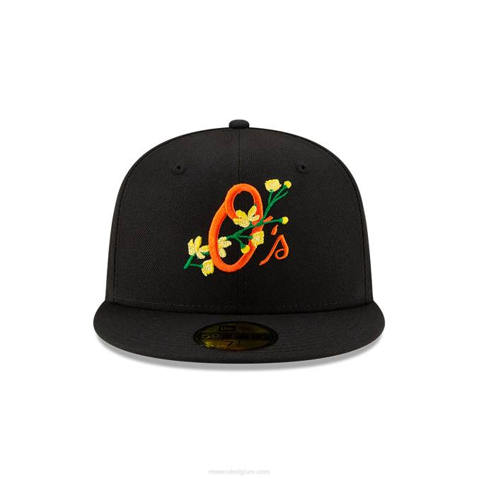 New Era baltimore orioles side patch bloom zwart 59fifty getailleerde pet BT241079