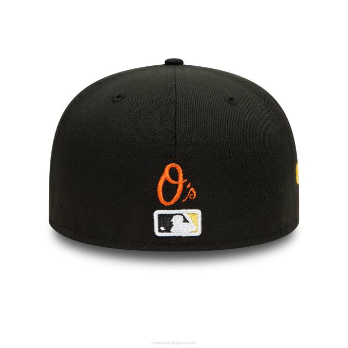 New Era baltimore orioles side patch bloom zwart 59fifty getailleerde pet BT241079