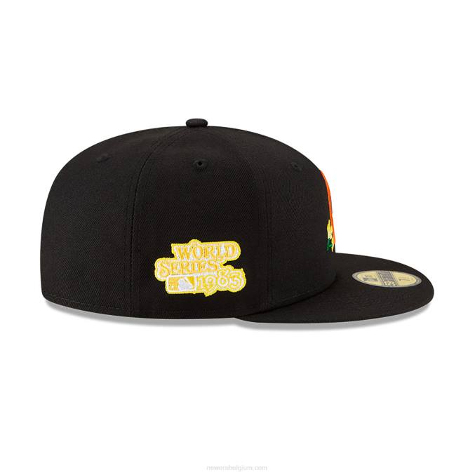 New Era baltimore orioles side patch bloom zwart 59fifty getailleerde pet BT241079