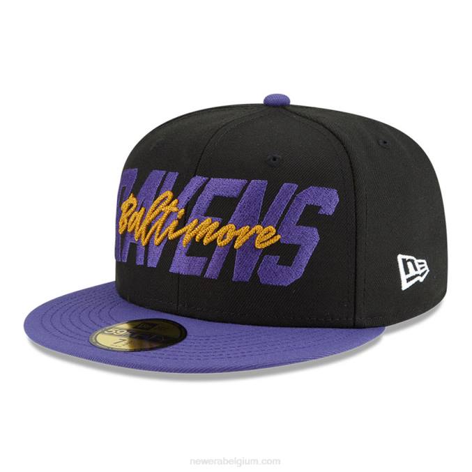 New Era baltimore ravens nfl draft zwart 59fifty getailleerde pet BT241033