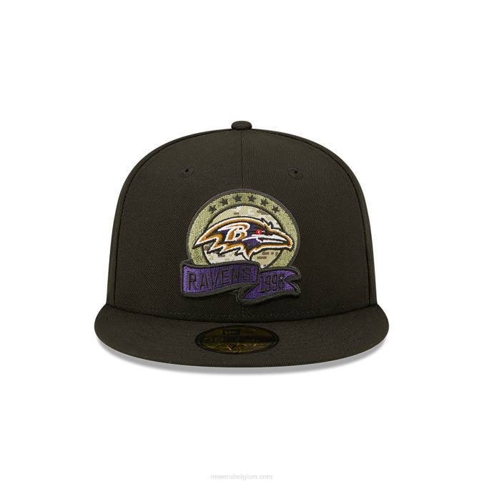 New Era baltimore ravens nfl salute to service zwarte 59fifty getailleerde pet BT24152