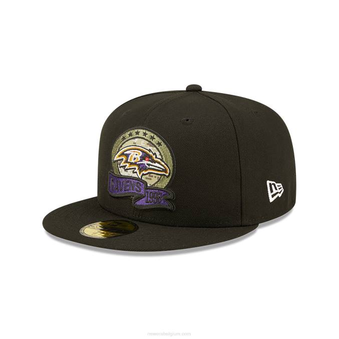 New Era baltimore ravens nfl salute to service zwarte 59fifty getailleerde pet BT24152