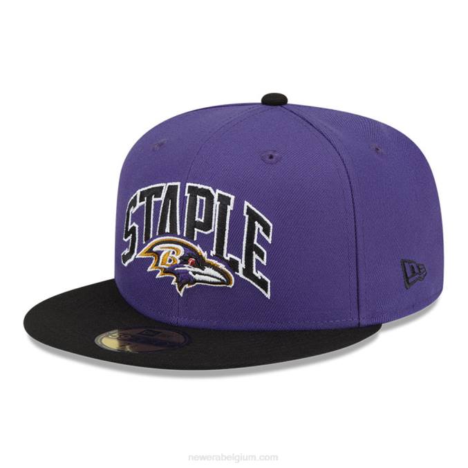 New Era baltimore ravens x nietje paarse 59fifty getailleerde pet BT24361