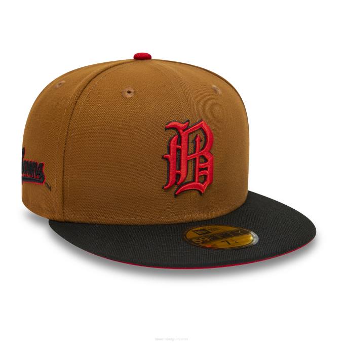 New Era birmingham barons milb bruine 59fifty getailleerde pet BT24749