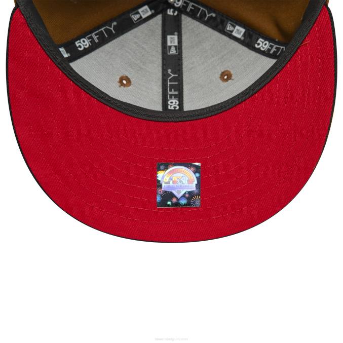 New Era birmingham barons milb bruine 59fifty getailleerde pet BT24749